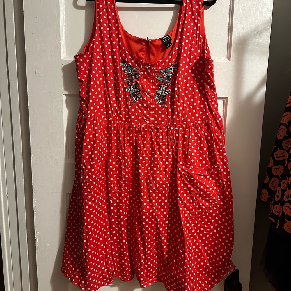 Disney Minnie Mouse Her Universe Red Polka Dot Strawberry Dress 3x - Picture 7 of 15
